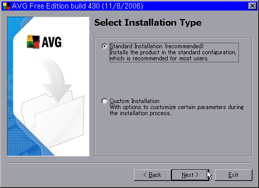 v7.5のSelect installation type